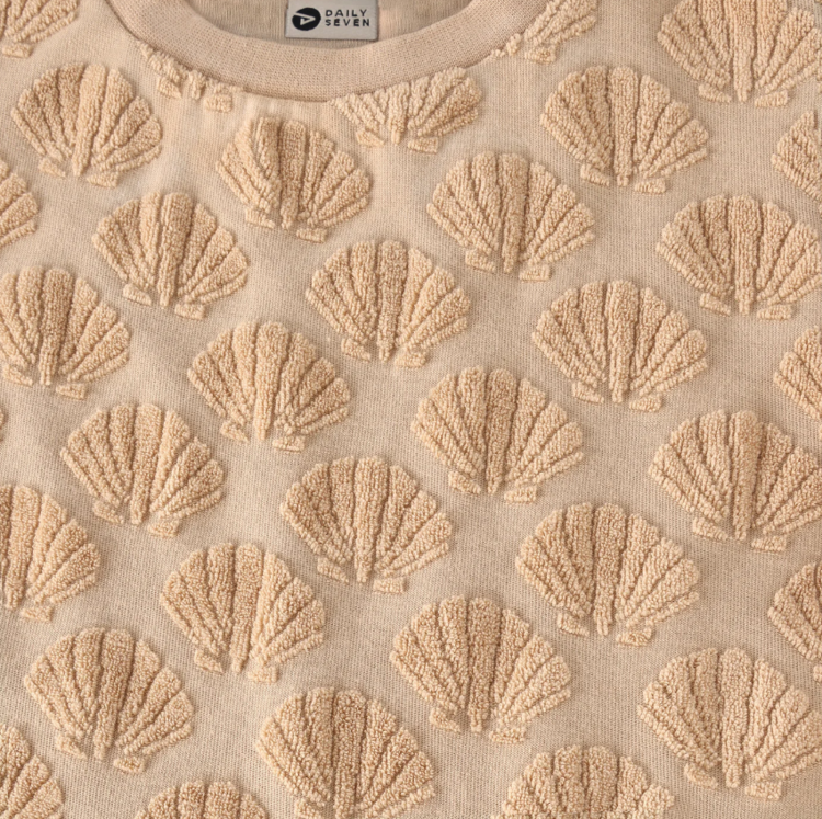 Daily7 Daily7 | T-shirt Terry print latte sand