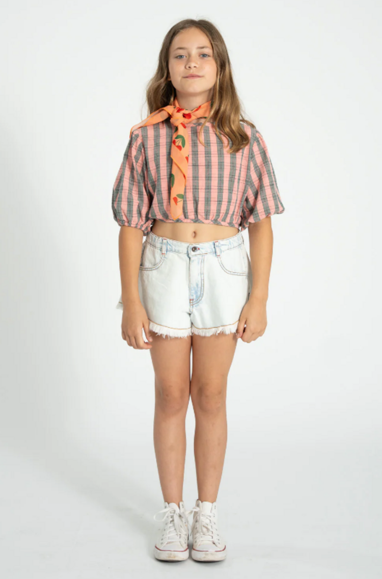 Piupiuchick Piupiuchick | Blouse cropped baloon pink green