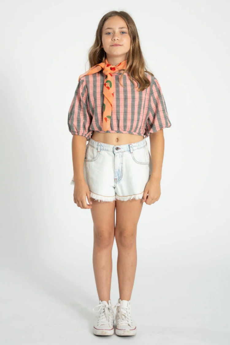 Piupiuchick Piupiuchick | Short fringes washed blue denim