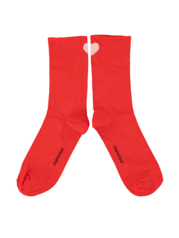 Piupiuchick Piupiuchick | Sokken red ecru hearts 8Y