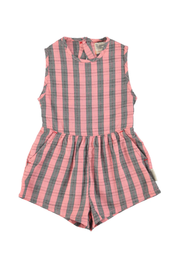 Piupiuchick Piupiuchick | Short jumpsuit pink checkered