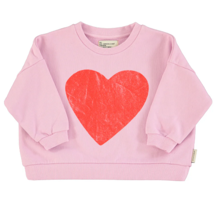 Piupiuchick Piupiuchick | Sweatshirt red hearts lilac