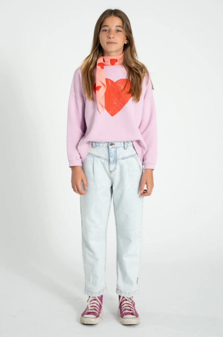 Piupiuchick Piupiuchick | Sweatshirt red hearts lilac