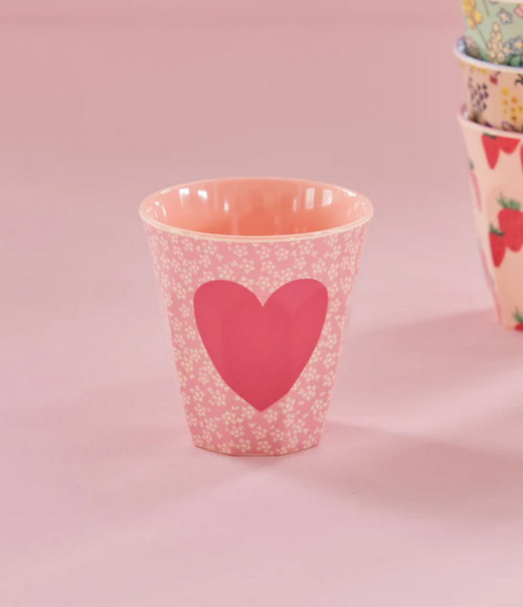 rice Rice | Mok melamine Heart roze print