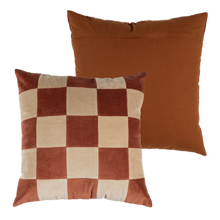 Woood Woood | Kussen Zena vierkant pink/rust