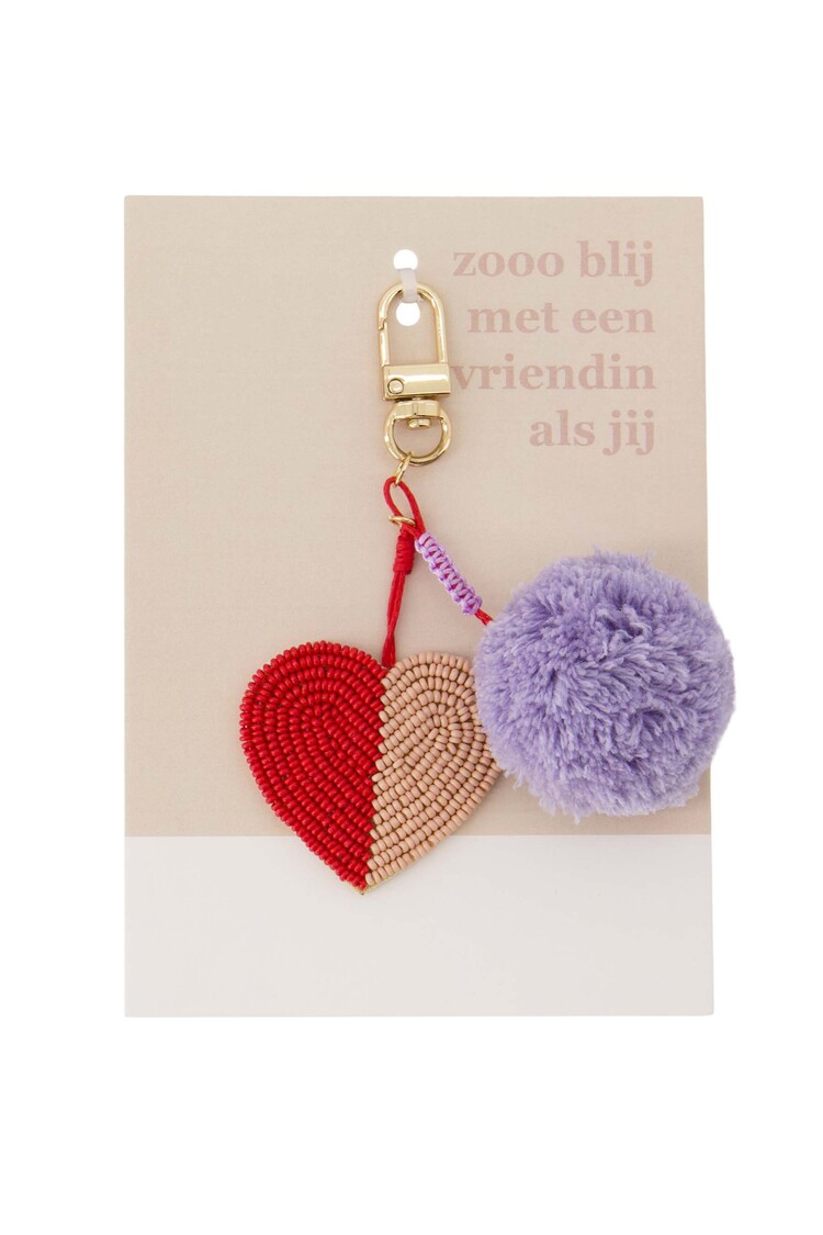 Zusss Zusss | Ansichtkaart tashanger pompon hart zo blij