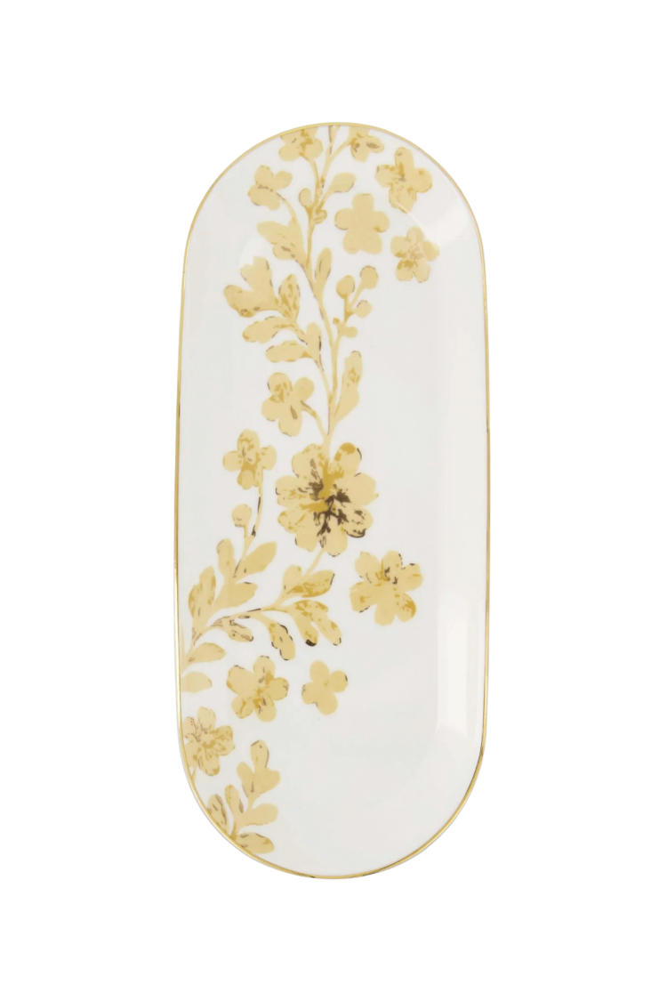 Zusss Zusss | Serveerschaal ovaal bloempatroon multicolor