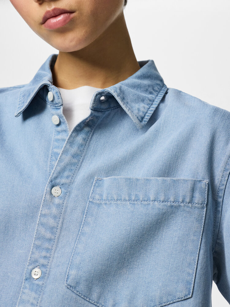 Pieces Pieces | Top Smidi light blue denim