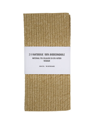 Mijn Stijl & Puur Zeep Mijnstijl | Vaatdoekjes biodegradable per 2 donker beige