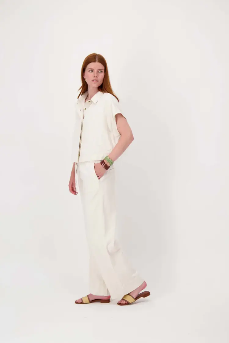 Zusss Zusss | Boxy streep jasje in linnen