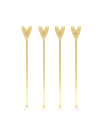 Zusss Zusss | Set van 4 borrelprikkers hartje