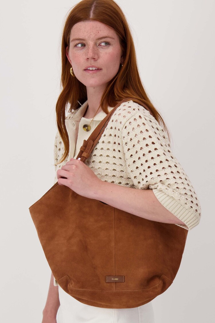 Zusss Zusss | Suede handtas met logo