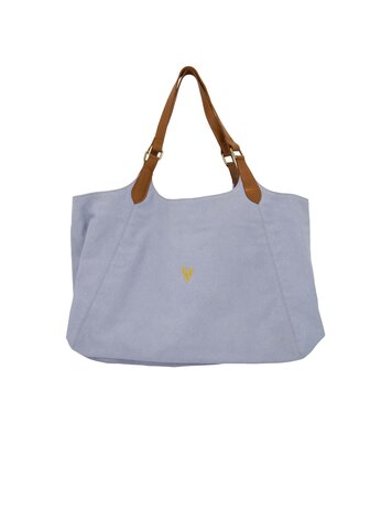 Zusss Zusss | Love tote bag met leren details sky blue