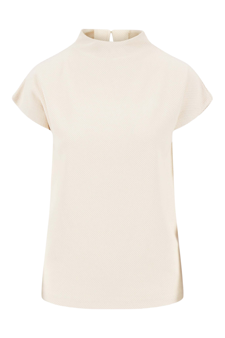 Zusss Zusss | Top met aangeknipte mouw in structuur materiaal