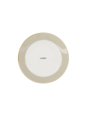 Zusss Zusss | Gebaksbordje lucky wit / zand