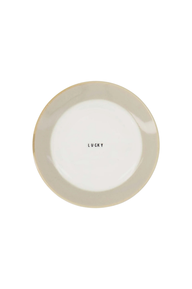 Zusss Zusss | Gebaksbordje lucky wit / zand