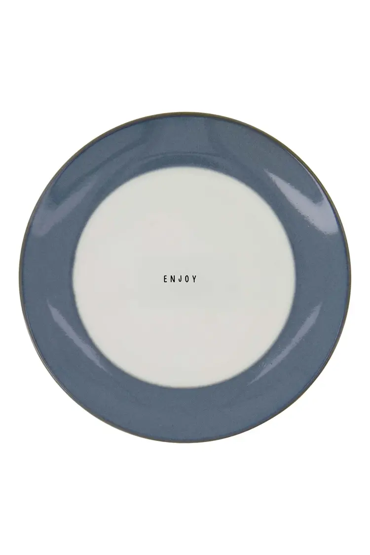 Zusss Zusss | Ontbijtbordje enjoy wit / blauw