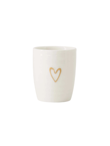 Zusss Zusss | Espressomok lijn hartje wit / goud