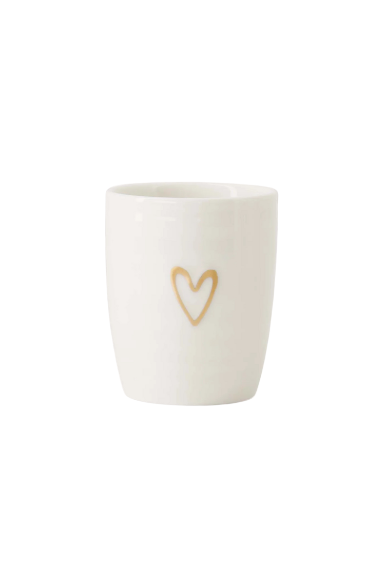 Zusss Zusss | Espressomok lijn hartje wit / goud