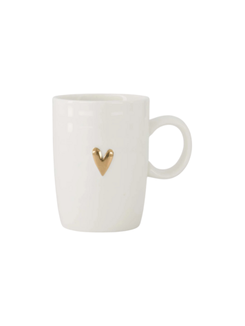 Zusss Zusss | Koffiemok met oor hartje wit / goud