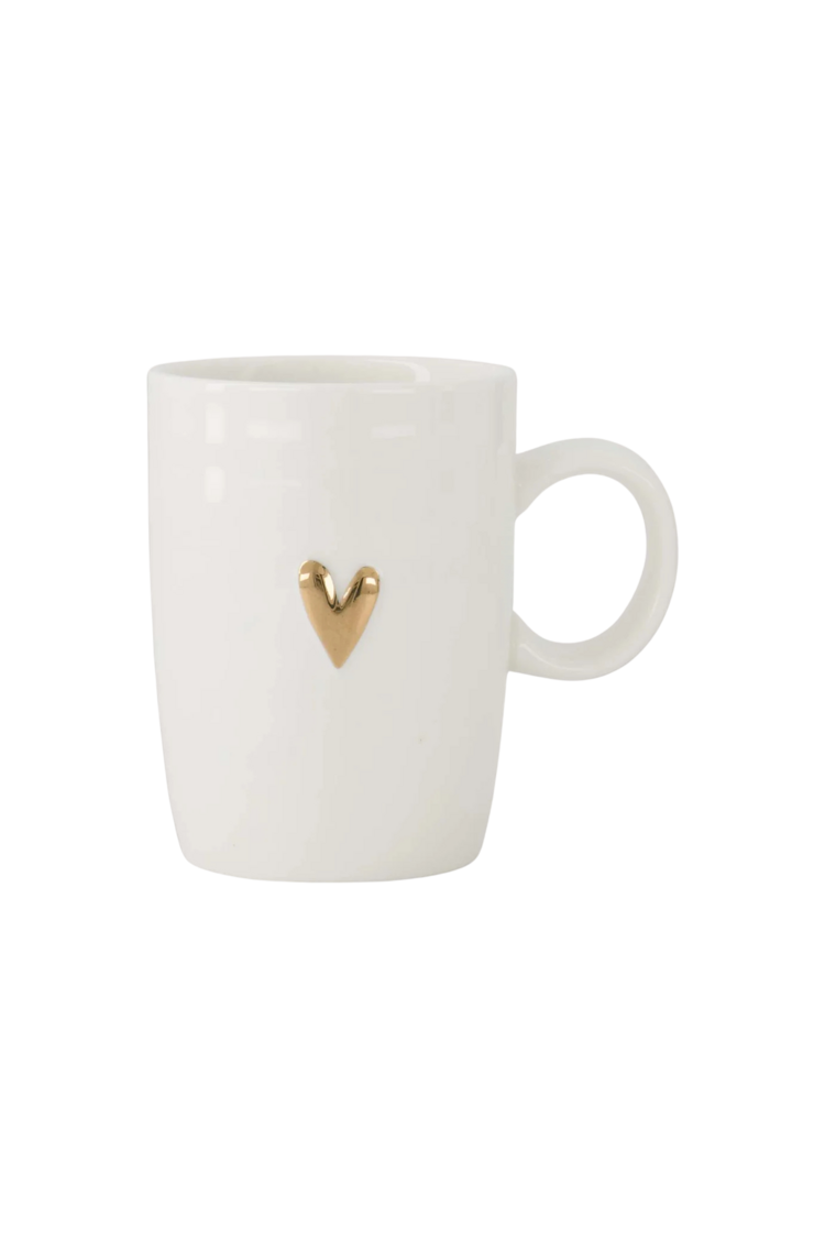 Zusss Zusss | Koffiemok met oor hartje wit / goud