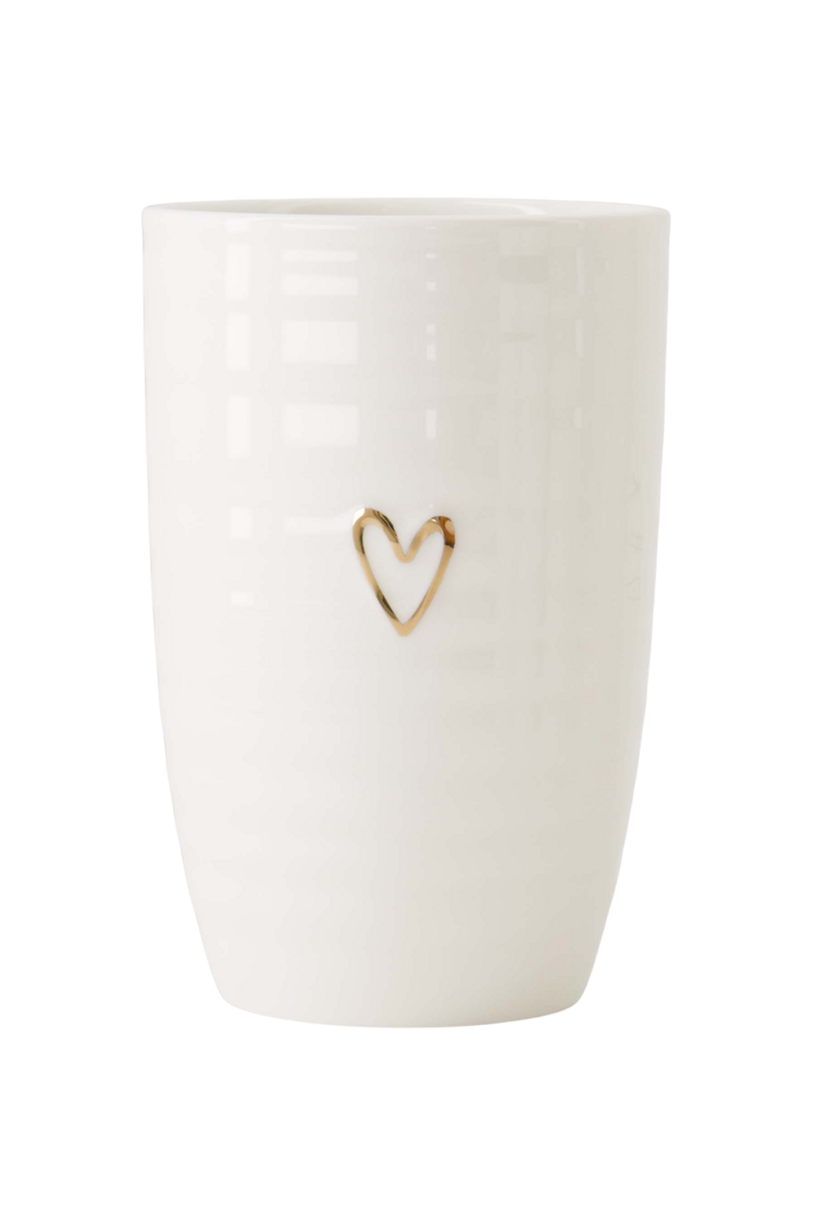 Zusss Zusss | Mok l lijn hartje wit / goud