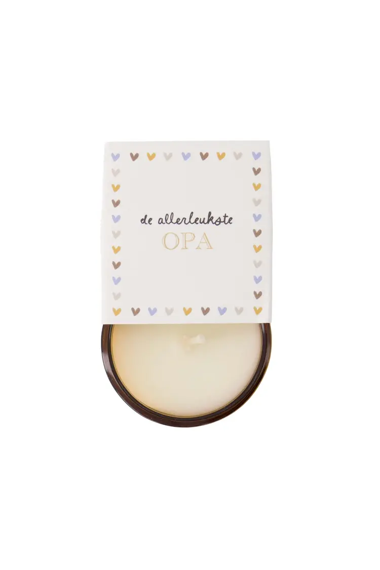 Zusss Zusss | Geurkaarsje in wikkel de allerliefste opa oker wit