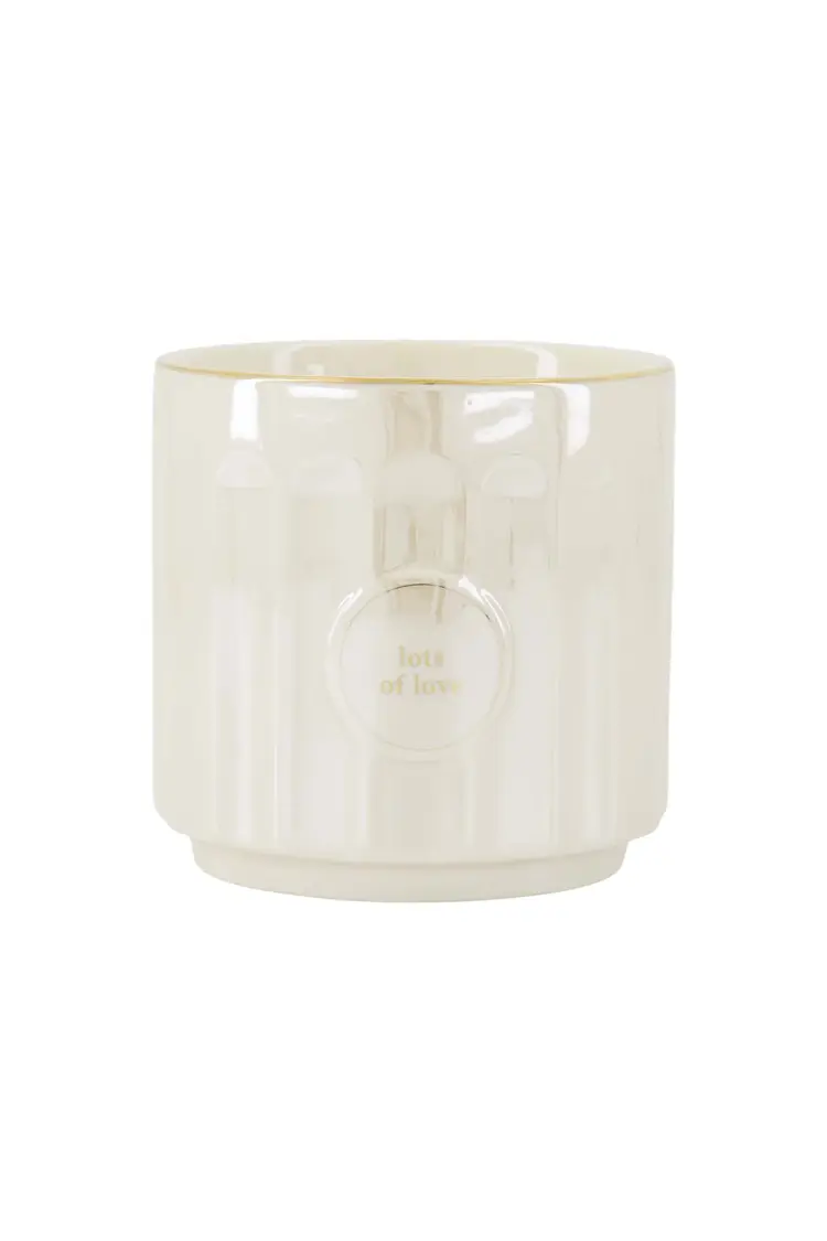 Zusss Zusss | Geurkaars keramiek parelmoer ribbel lots of love