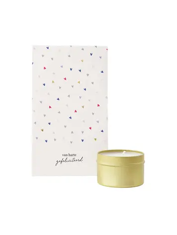 Zusss Zusss | Geurkaars tin in zakje gefeliciteerd
