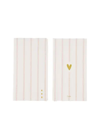 Zusss Zusss | Servetten rechthoek streep hartjes