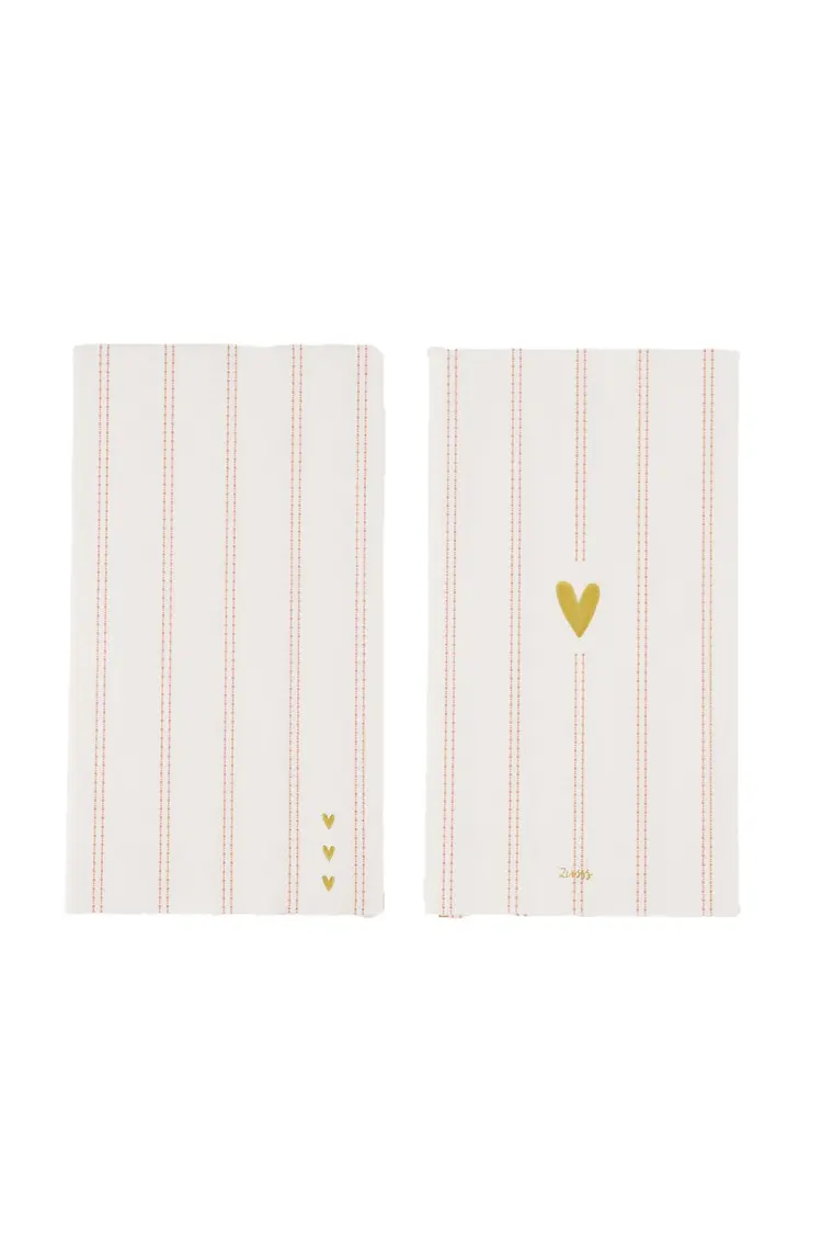 Zusss Zusss | Servetten rechthoek streep hartjes