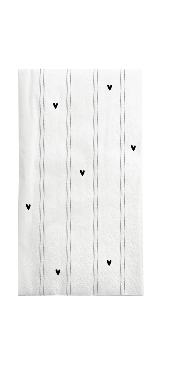 Zusss Zusss | Servetten rechthoek strepen / hartjes wit / zwart