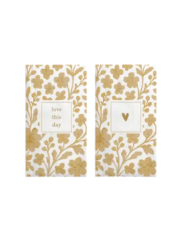 Zusss Zusss | Servetten rechthoek hartje love this day wit / goud