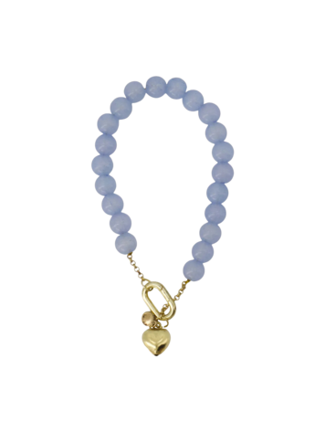 Zusss Zusss | Armband van kralen met hart blauw