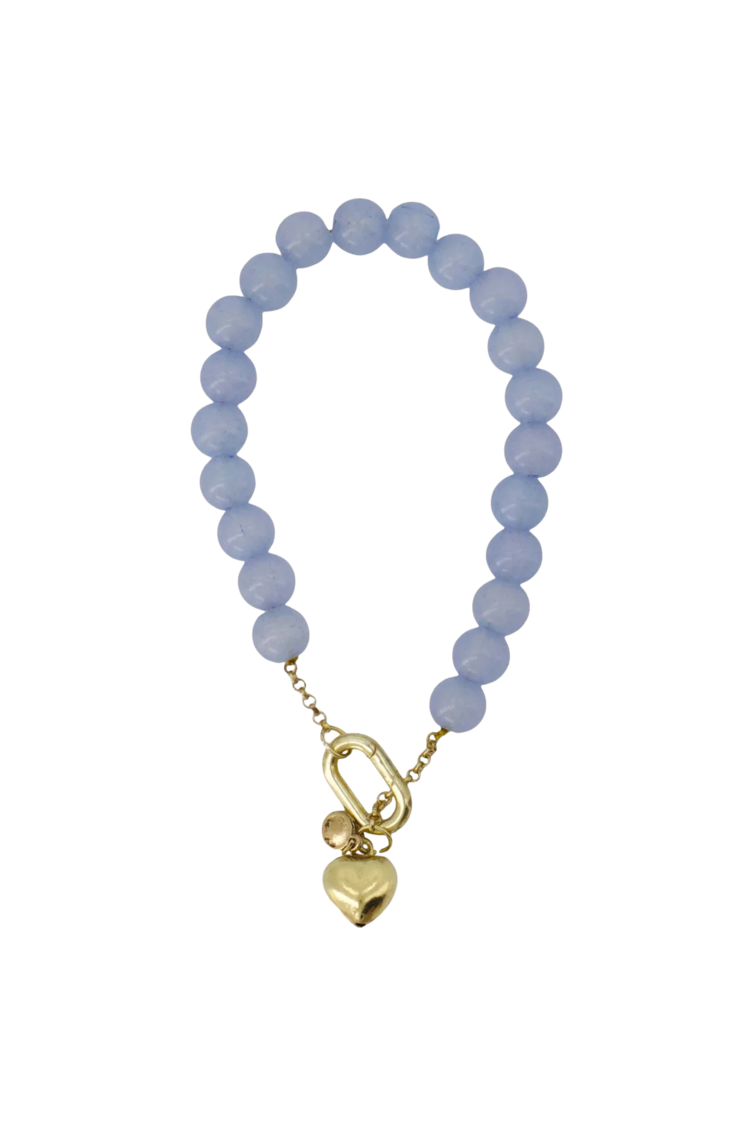 Zusss Zusss | Armband van kralen met hart blauw