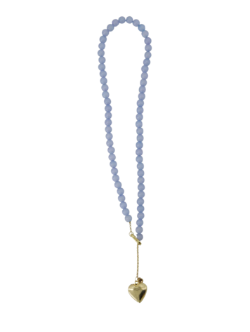 Zusss Zusss | Ketting van kralen met hart blauw