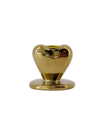 Zusss Zusss | Kandelaartje keramiek hart goud