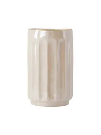 Zusss Zusss | Tafelvaasje keramiek ribbel parelmoer