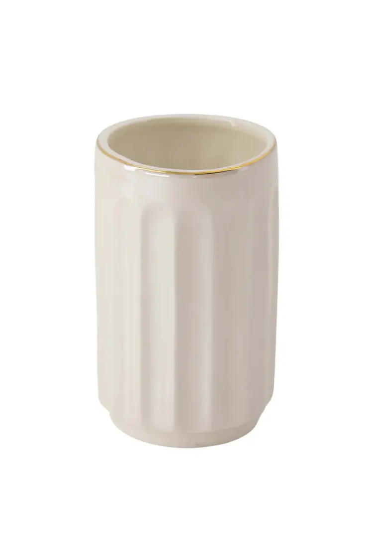 Zusss Zusss | Tafelvaasje keramiek ribbel parelmoer