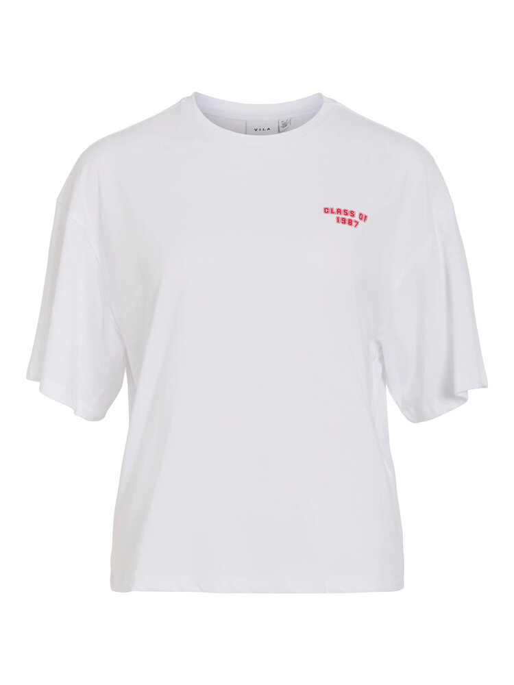 Vila Vila | T-shirt Hira optical snow red text