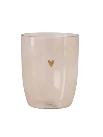 Zusss Zusss | Drinkglas hartje roze