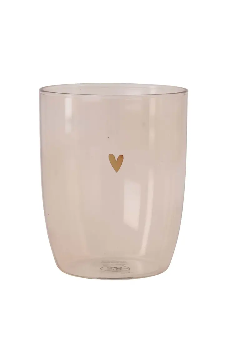 Zusss Zusss | Drinkglas hartje roze