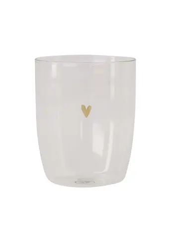 Zusss Zusss | Drinkglas hartje transparant