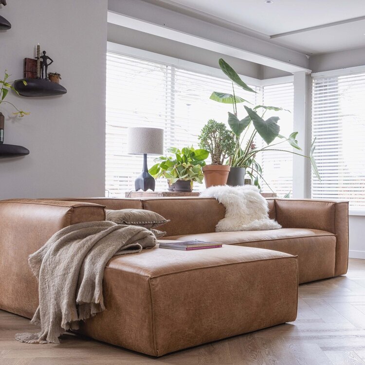 WOOOD. Woood | Bean hoekbank rechts cognac