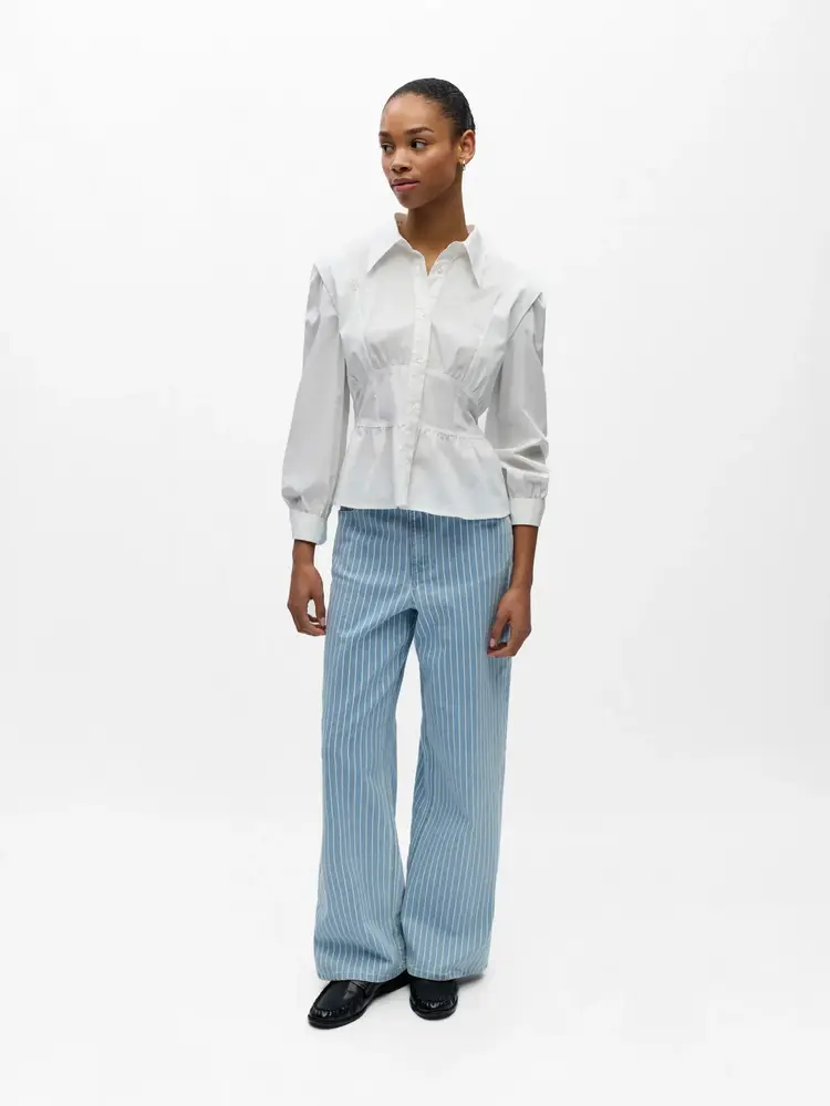 Object Object | Jeans wijd Sanni light blue denim stripes