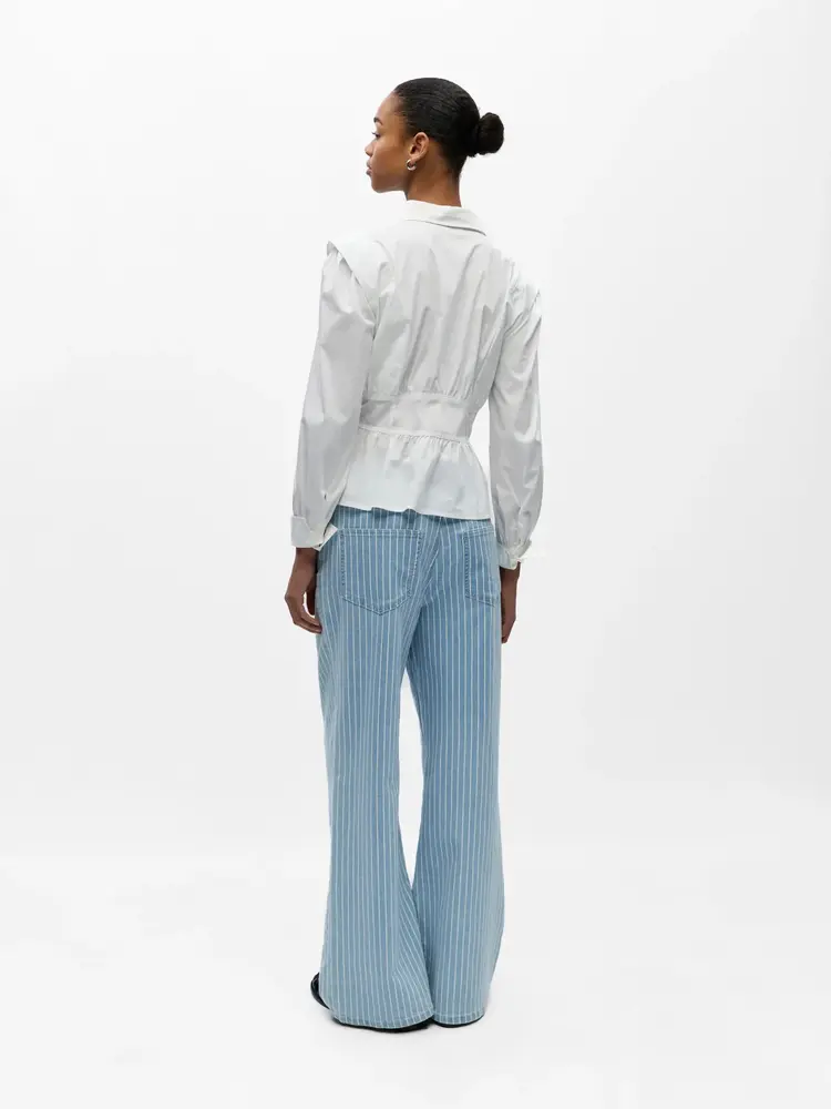 Object Object | Jeans wijd Sanni light blue denim stripes