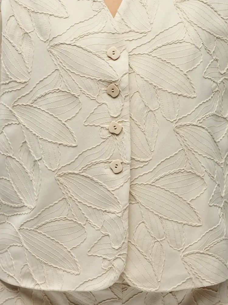 Object Object | Blazer korte mouw Mathilda white sand