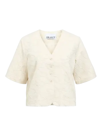 Object Object | Blazer korte mouw Mathilda white sand