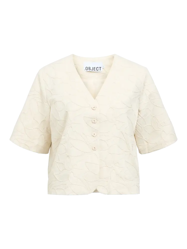 Object Object | Blazer korte mouw Mathilda white sand