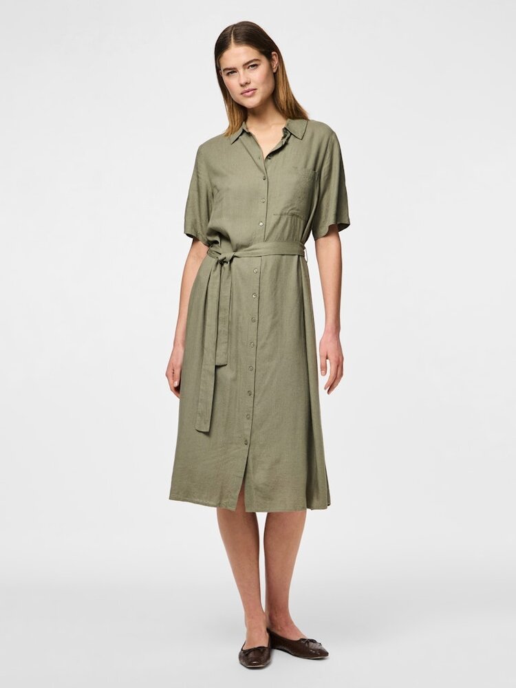 Pieces Pieces | Jurk Pia deep lichen green NOOS